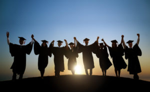 Silhouette of College Graduates