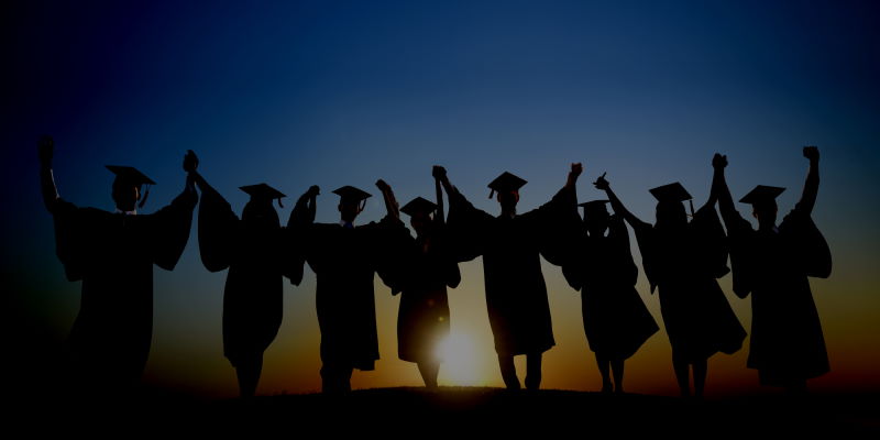 Silhouette of College Graduates